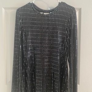 B. Darlin Black Sequins Long Sleeve Dress Size Large